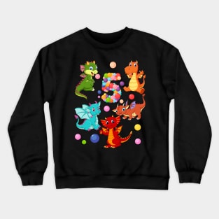 5th Birthday-Dragons and bubbles Crewneck Sweatshirt